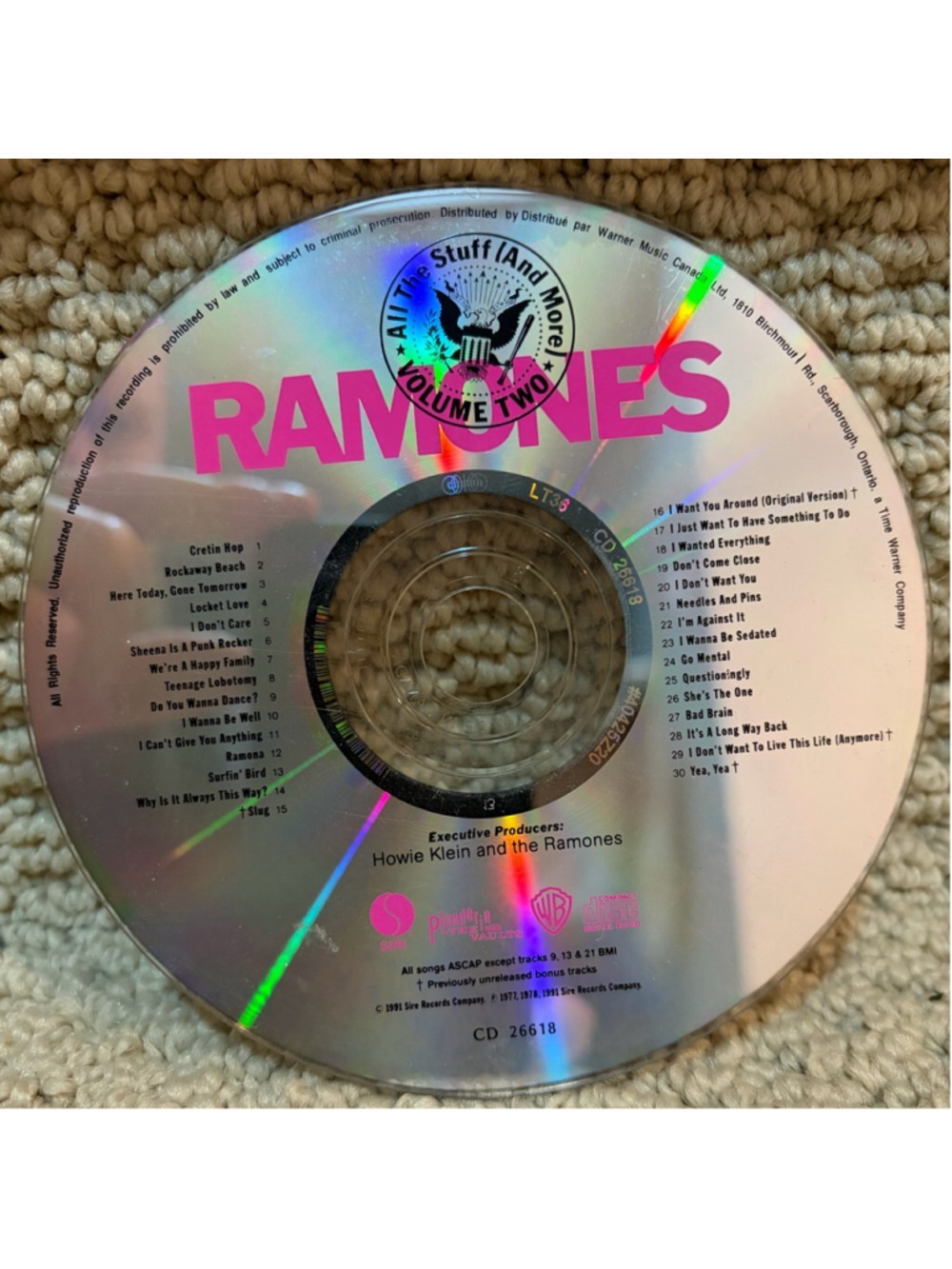 Ramones All The Stuff (And More) Volume Two CD Silver Pink